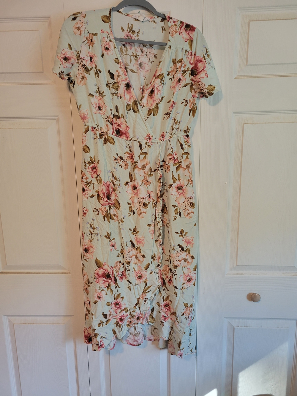 Floral Wrap Midi Maternity Dress